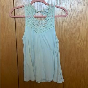 Mint green high neck tank top.